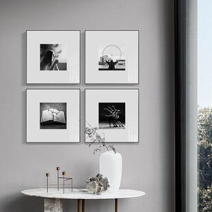 黑白摄影客厅装 饰画现代简约黑白人物风景艺术挂画卧室玄关酒店画