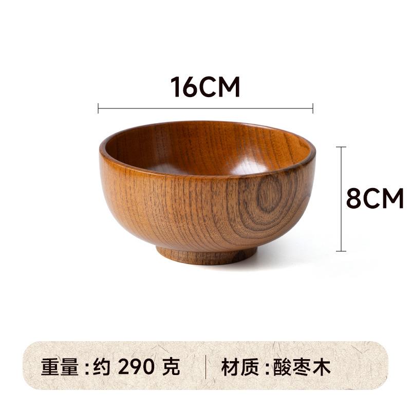 木碗食品级家用大号专用婴儿学生加厚大碗创意木制成人圆形日式燕