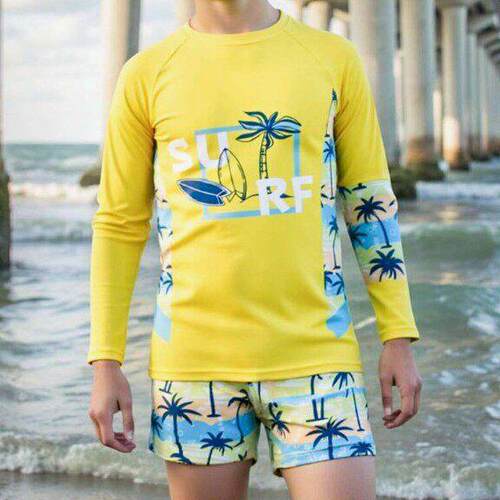 Boys' Sun Protection Swimwear Set, Long Sleeve Quick-Dry