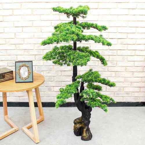 植仿真树室APN内物大型真仿绿植迎客松绿色盆栽客酒店厅摆放家居