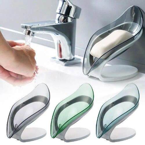 Leaf Soap Dish For Bathroom Shower Portable Non-slip Drain