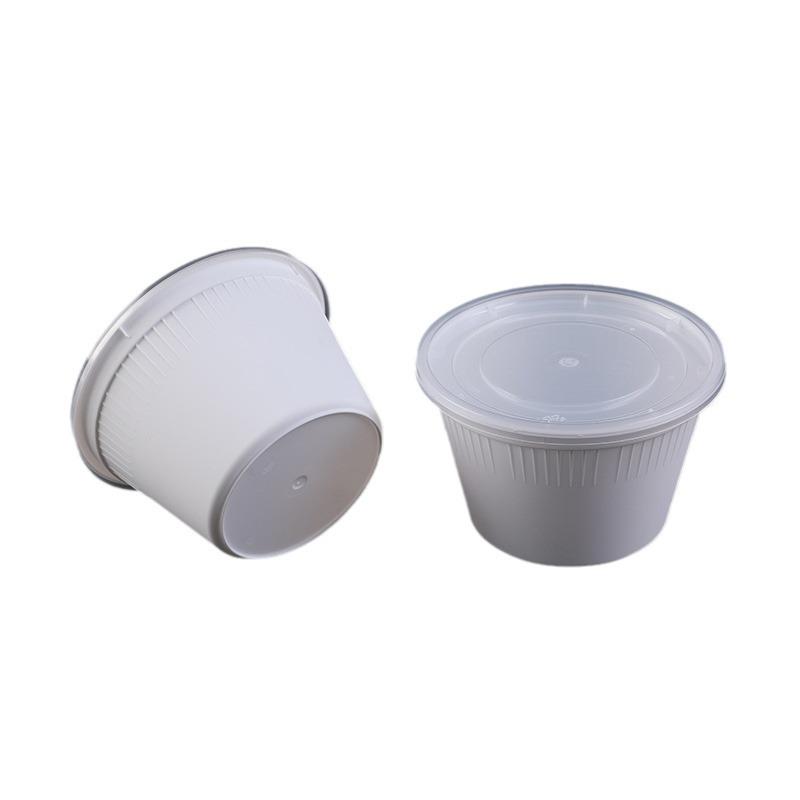 白色圆商用外卖一次性餐盒甜品汤碗圆形汤碗芋餐盒一次性打包碗