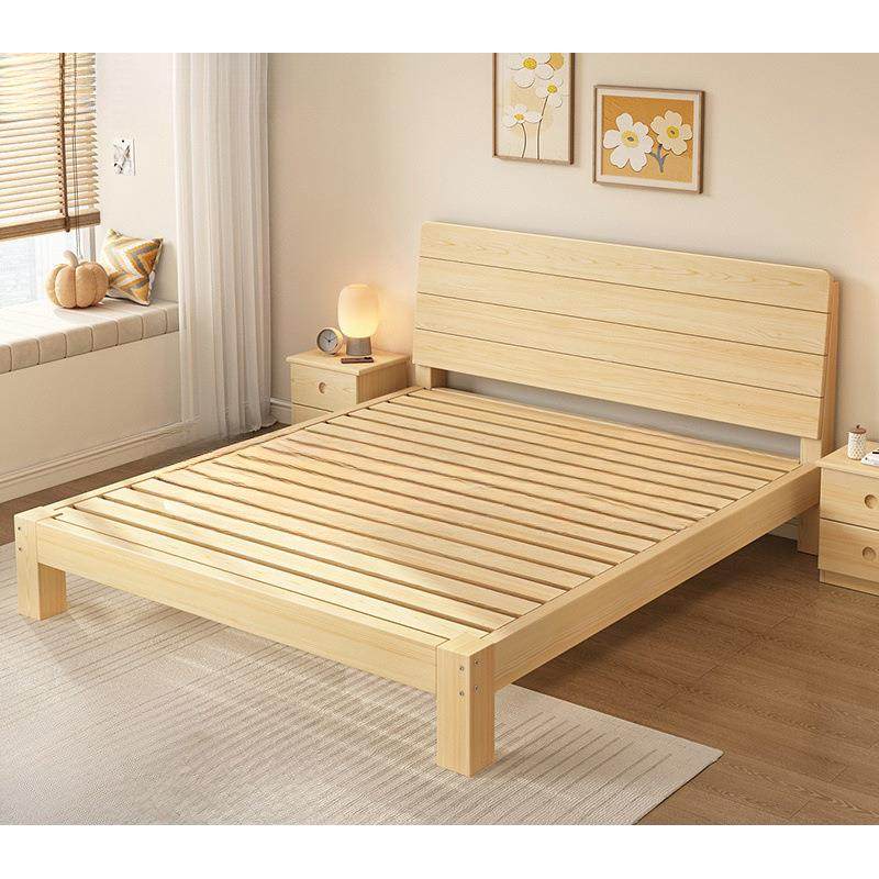 实木床现代简约1.8米主卧双人1.5m经济型出租房用简易1.2米单人床