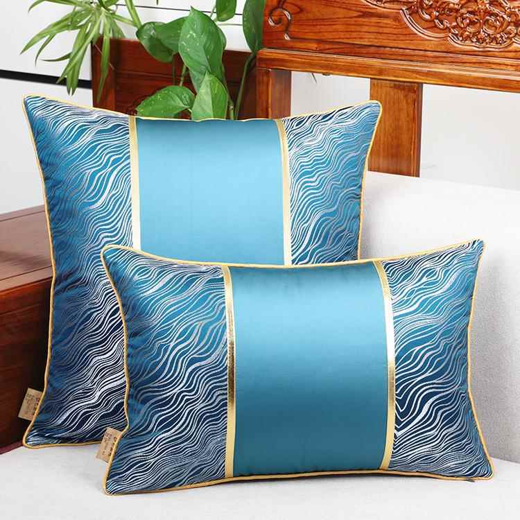 高档艺必旭新中式红沙发抱枕中国风客靠枕套腰枕床头木包软大厅靠