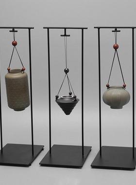 现代新中式创意铁艺倒流香软装炉吊挂沉香禅意香薰摆件装饰品摆设