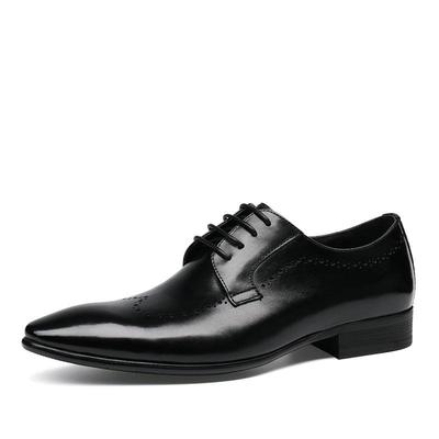 高档秋季韩尖版男士头皮鞋男正商真皮装英伦潮流百搭系带休闲男务