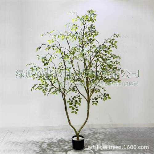仿真绿植十大功劳蔷薇树花栀子树植物造景家居室内橱窗装饰树摆件