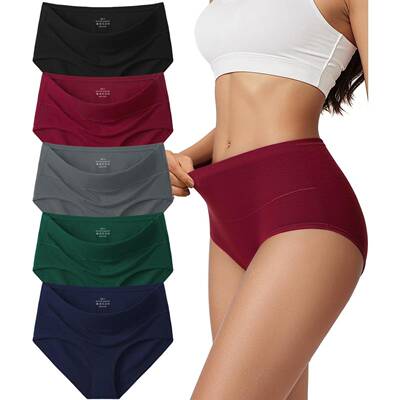 Cotton Underwear for Women High Waisted Full Coverage Briefs