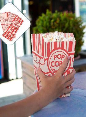 100 Pcs Greaseproof Paper Bag Pink Candy Popcorn Supplies
