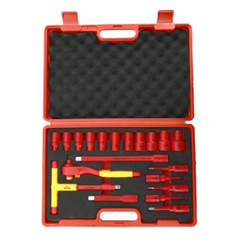 易尔拓绝缘工具套装 3/8“ 1/2”绝缘套筒16件20件组套YT-21280