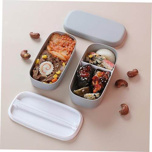 2Layer Lunch Box For Kids Portable Outdoor Plastic Bento Box