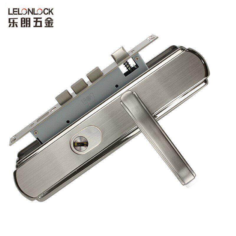 定制防盗面板家用大门锁黑色防盗门锁超C级锁芯对开门入户门套锁