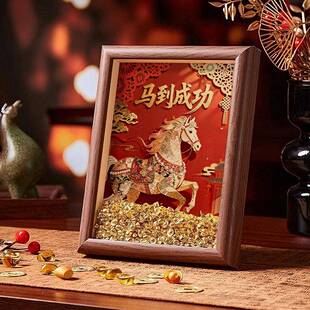 马到成功摆件电视柜摆件2026新款马到成功客厅酒柜桌面相框摆件春