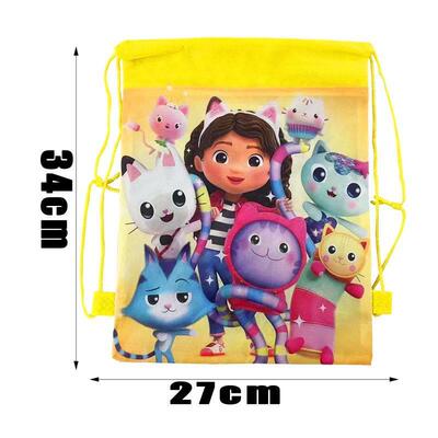 34*27cm Gabby Dollhouse Drawstring Bag Girl Gift Bag Kid Bir
