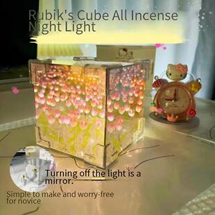 1pcs Handmade DIY Flower Cube Tulip Stereo Night Light Mater