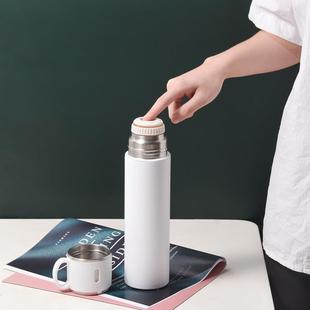 便携提手保温杯一盖三用316不锈钢可不锈钢盖子喷塑杯身杯子户外