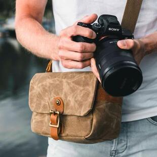 厂家直供防水帆布微单相机包休闲数码 包单肩斜跨摄影包摄影斜挎
