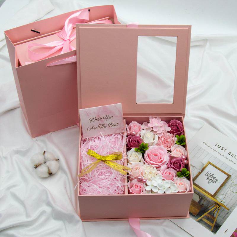 现金礼盒包装结婚季香皂花玫瑰送妈妈礼品盒生日礼物盒结婚母亲节