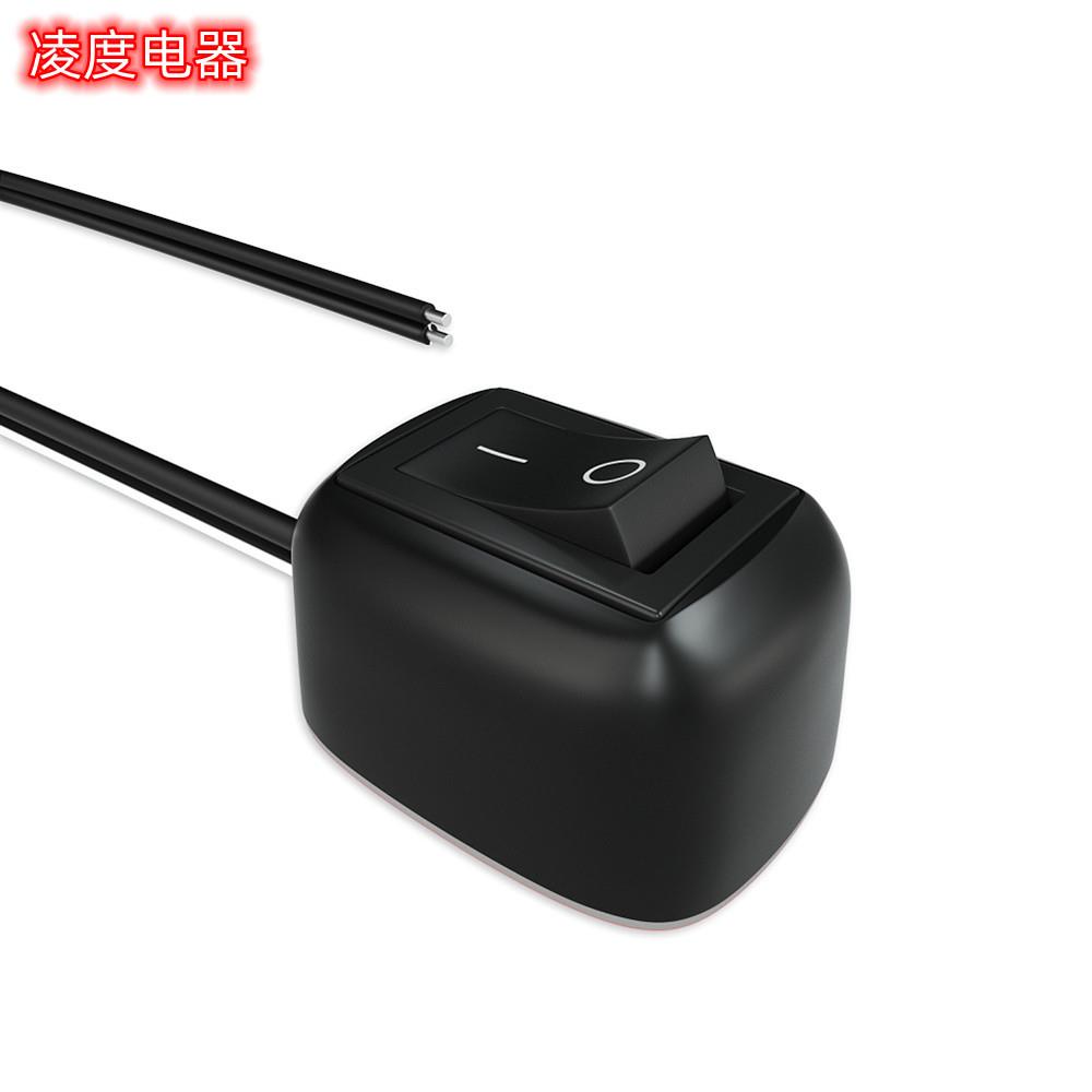12v汽车改装粘贴开关带线自锁船型免打孔迷你翘板开关汽车改装