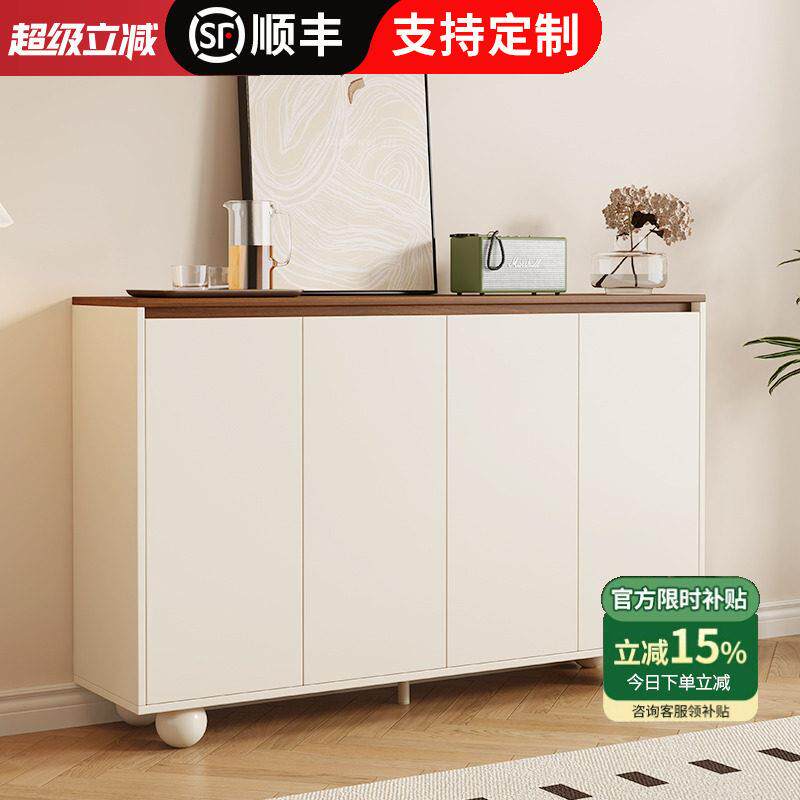 实木鞋柜家用门口收纳柜一体靠墙入户2025新款鞋橱玄关门厅柜定制