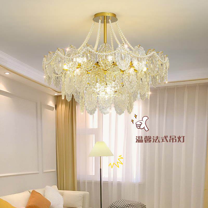 客厅吊灯法式轻奢简约现代主卧室房间书房2026年新款网红水晶灯具