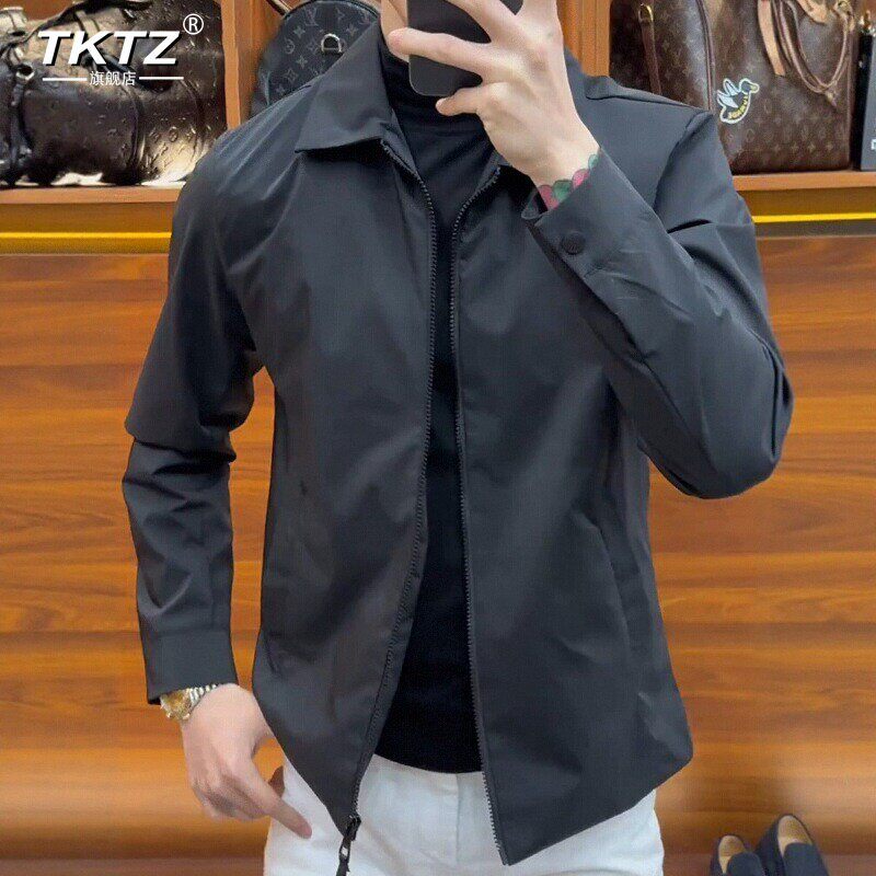 高端行政夹克外套男士2025新款春秋冬季商务休闲翻领爆款上衣男款