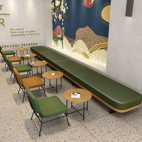 休闲咖啡厅桌椅组合奶茶店甜品店铁艺餐椅洽谈接待休息区小圆桌