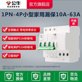 公牛插座漏电保护器断路器家用空开电闸3p3pn4p63a升级款