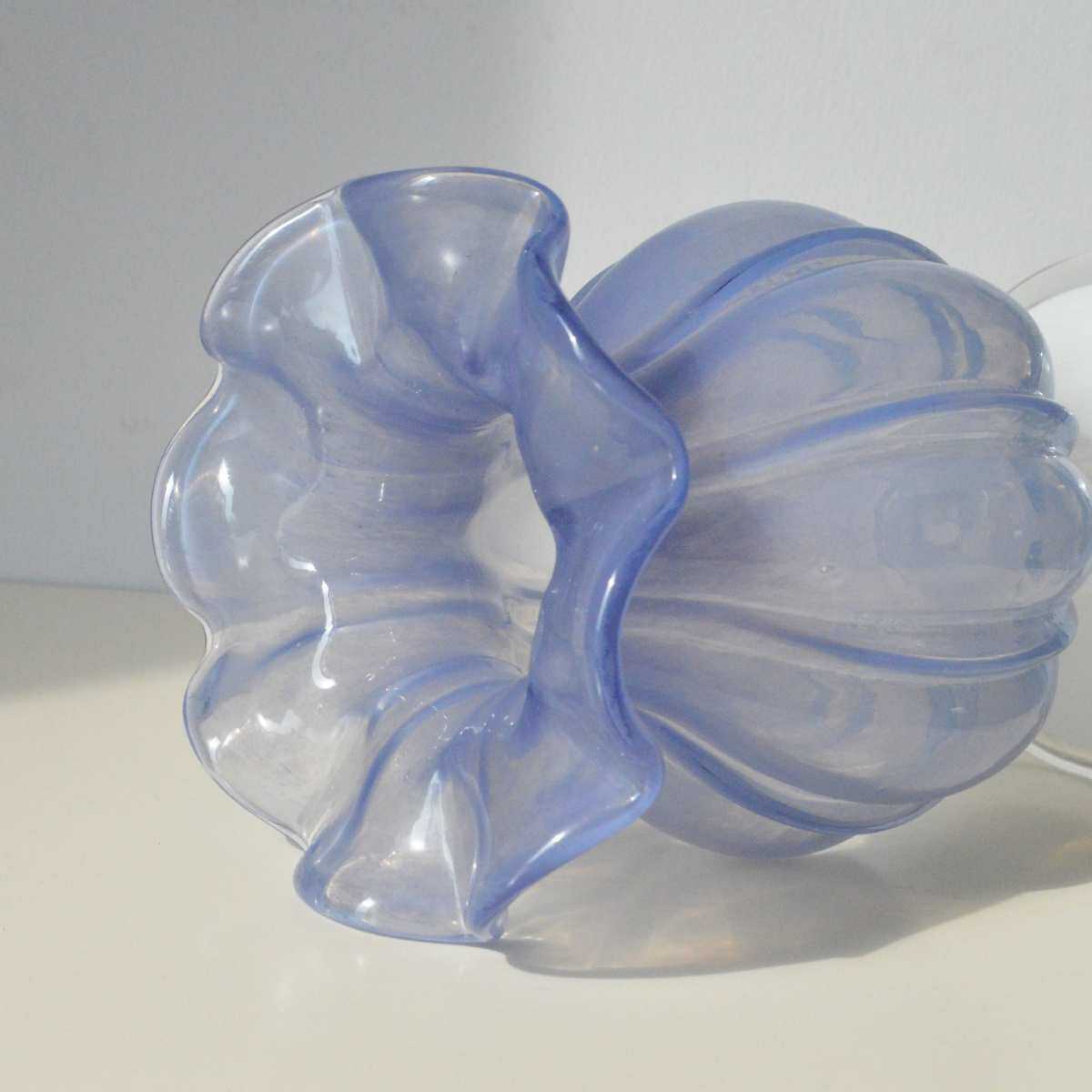 中古芬顿风紫色风灯花瓶高脚玻璃花器客厅电视柜餐桌欧式装饰摆件