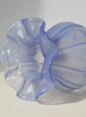 中古芬顿风紫色风灯花瓶高脚玻璃花器客厅电视柜餐桌欧式装饰摆件