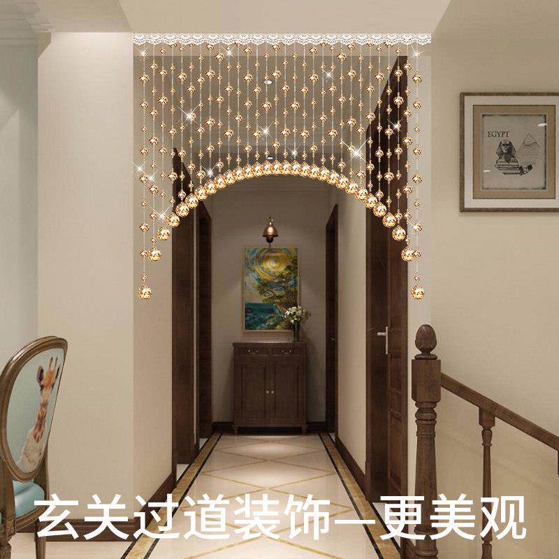 水晶珠帘隔断帘用欧生式客餐厅关过A09道装饰卧室卫间家门帘挂帘