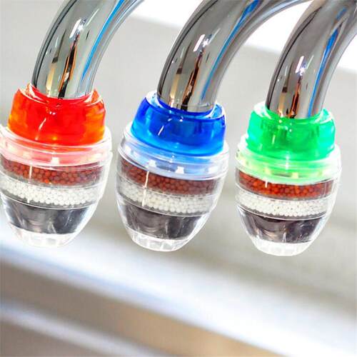 Multi-layer faucet filter nozzle, fits on standard tap, suit