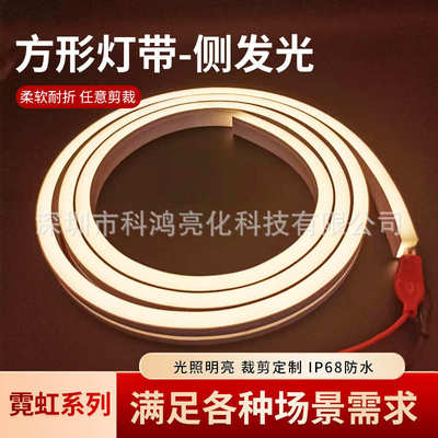 led弧面侧发光柔性灯带硅胶套管防水嵌入式灯条可弯曲幻彩软灯带