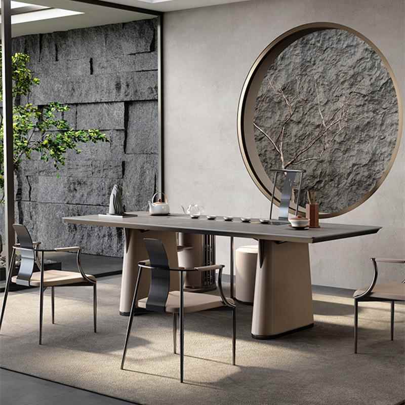 奢家用阳台组设简ct5计师茶桌椅约轻合现代高端岩板茶台办公室泡