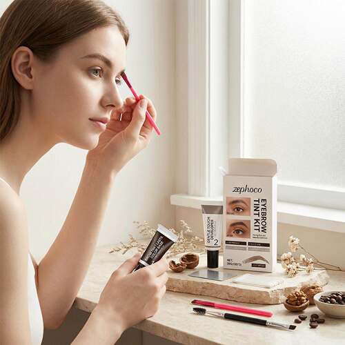 Zephoco Light Brown Eyebrow Gel Set - Gentle Formula, Silky