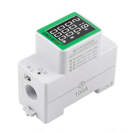 交流数显多功能导轨表电压电流表 AC50-300V/100A电量功率测试仪