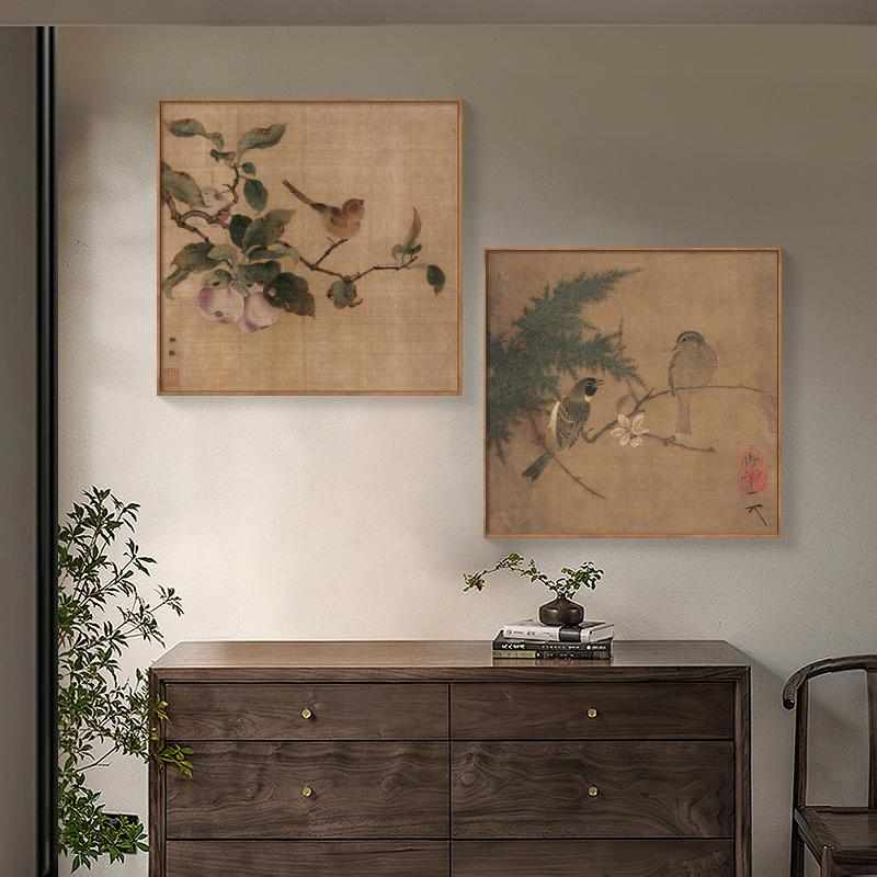 古风花鸟中式新装饰画墙新款背景挂画画复古书房茶室客厅办公室画