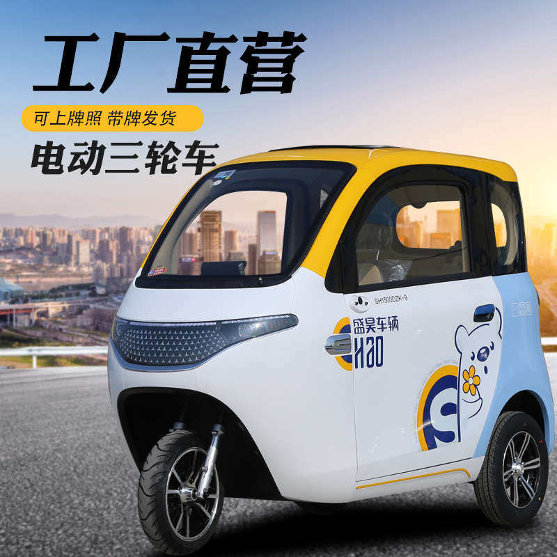 盛昊米丽电动三轮车新能源全封闭电瓶车国标可上牌女士家用代步