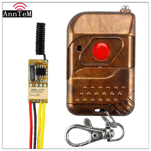Anntem迷你遥控器点动按钮继电器触发复位按键微型无线遥控开关5v