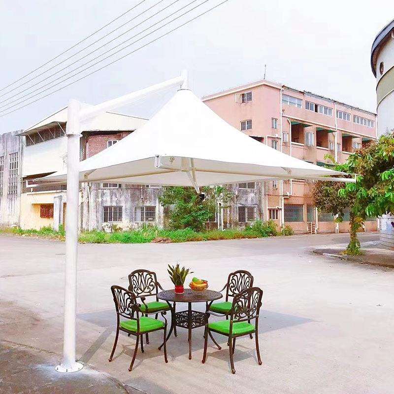 户外抗风膜伞膜结构停车棚伞公园广场休闲遮阳雨棚拉膜伞UPF防晒