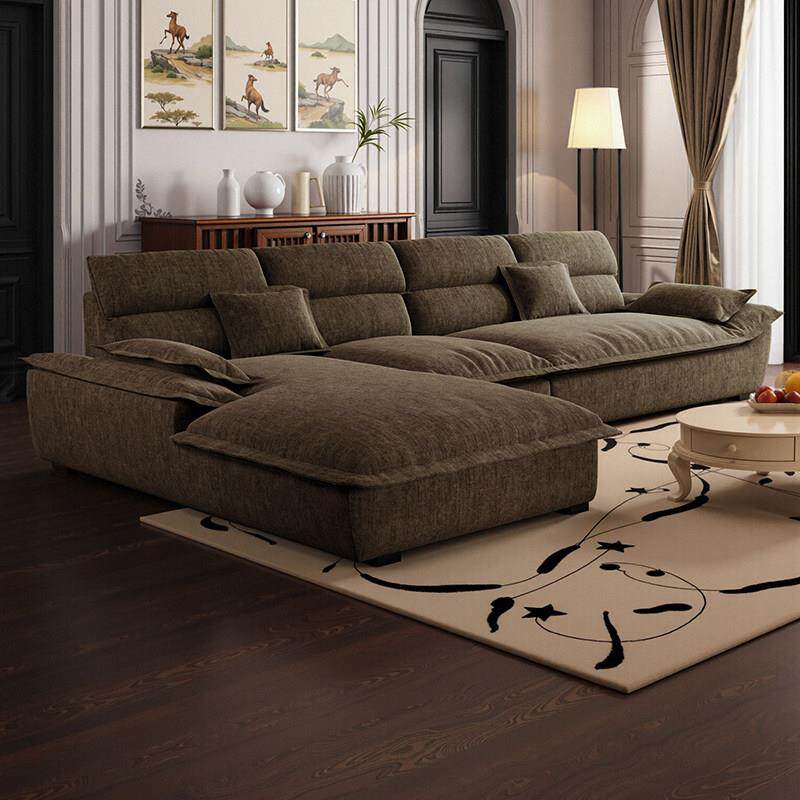 政府补贴意式轻奢客厅沙发国补转角极简雪尼尔贵妃大坐深帆船沙发