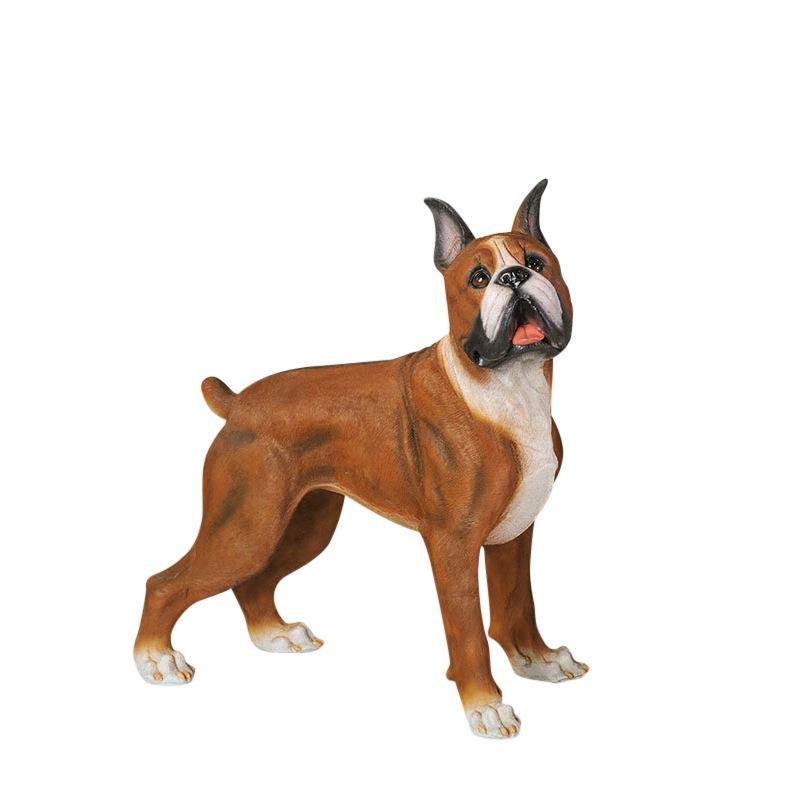货源仿真动物工艺品拳师犬摆件树脂宠物狗狗模型客厅家居摆件