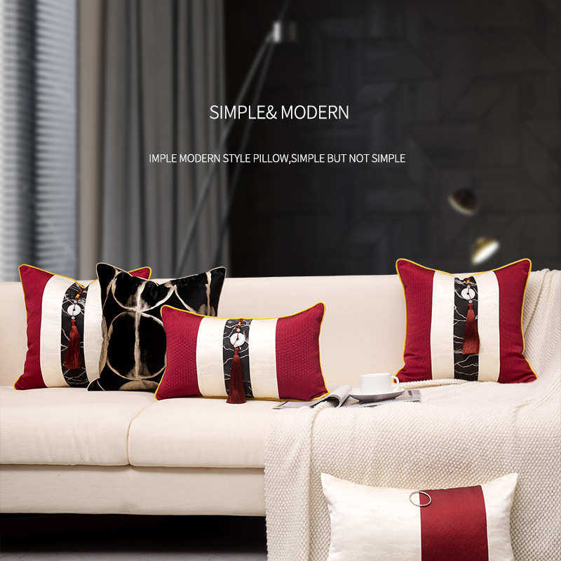 新中式客厅沙发抱枕红色靠枕床头靠垫现代简约酒店床头靠包腰枕套,居家布艺,靠垫/抱枕,淘宝优惠券,粉丝福利购,淘宝优惠卷