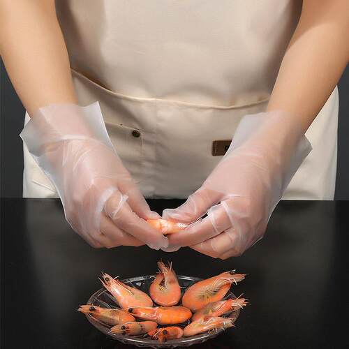 Upgrade and thicken food grade disposable TPE gloves, trans