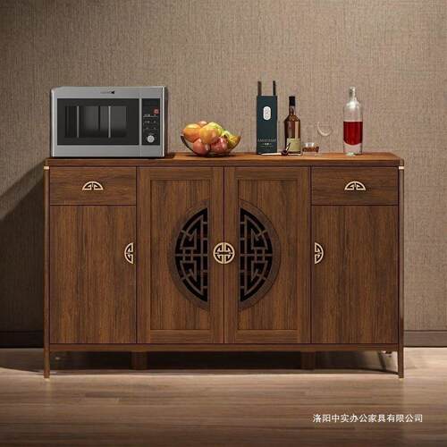 【新式餐边柜】客厅1417靠墙一中体款收纳柜实木边框柜新厨房置物