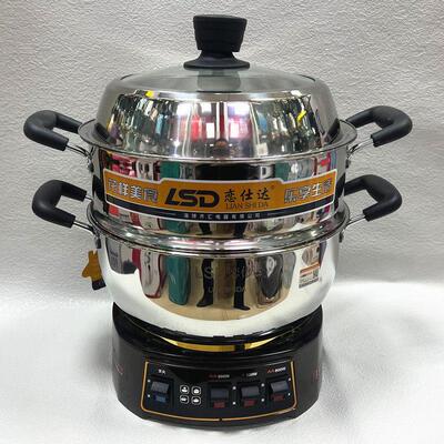 加厚恋仕达不锈钢电热锅28cm-34cm电蒸锅电煮锅电炒锅多用锅2100W