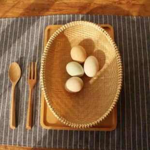 馒头农家盘水筲簸箕筐子竹编果菜制品收纳干货孔无圆形新款晾晒篮