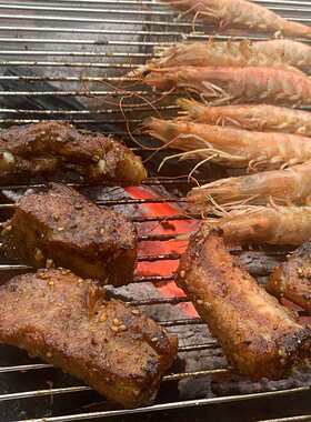 六角柴火炉木碳炉bbq烧烤炉户外用品野营野餐折叠烧烤架自驾游