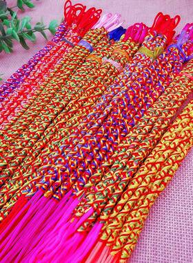 地摊景区热卖饰品端午节五彩绳手链手工编织螺旋龙柱幸运彩色手绳