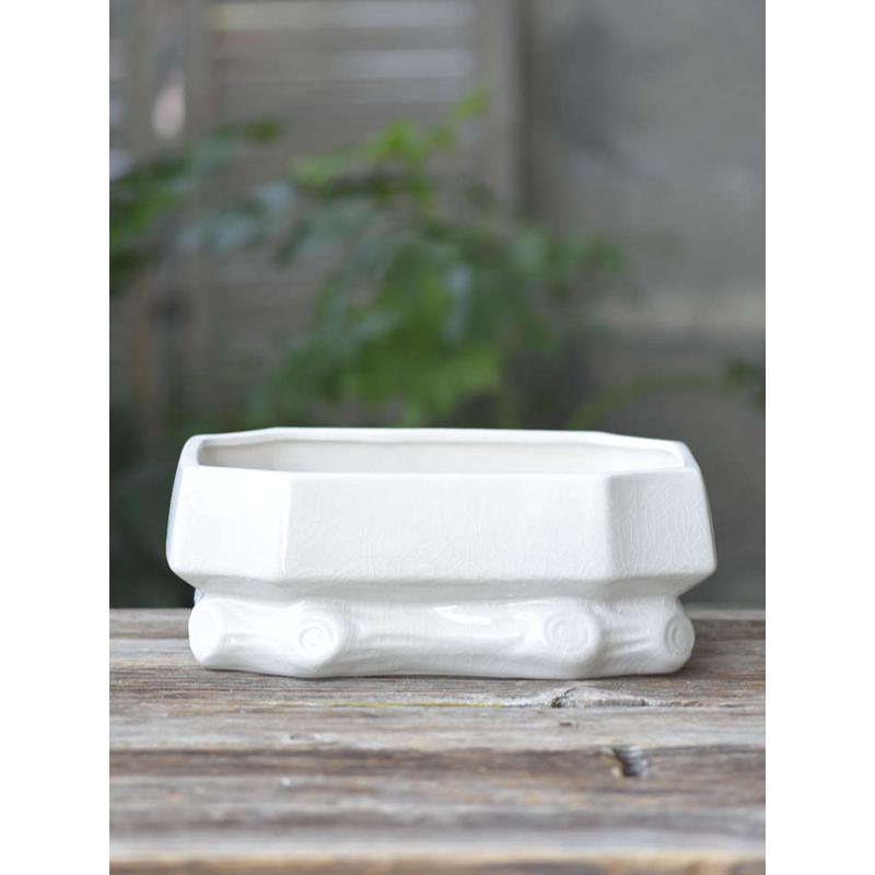 长方形花盆简约陶瓷盆发财树绿植造景盆多肉大拼盆南天竹老桩陶罐